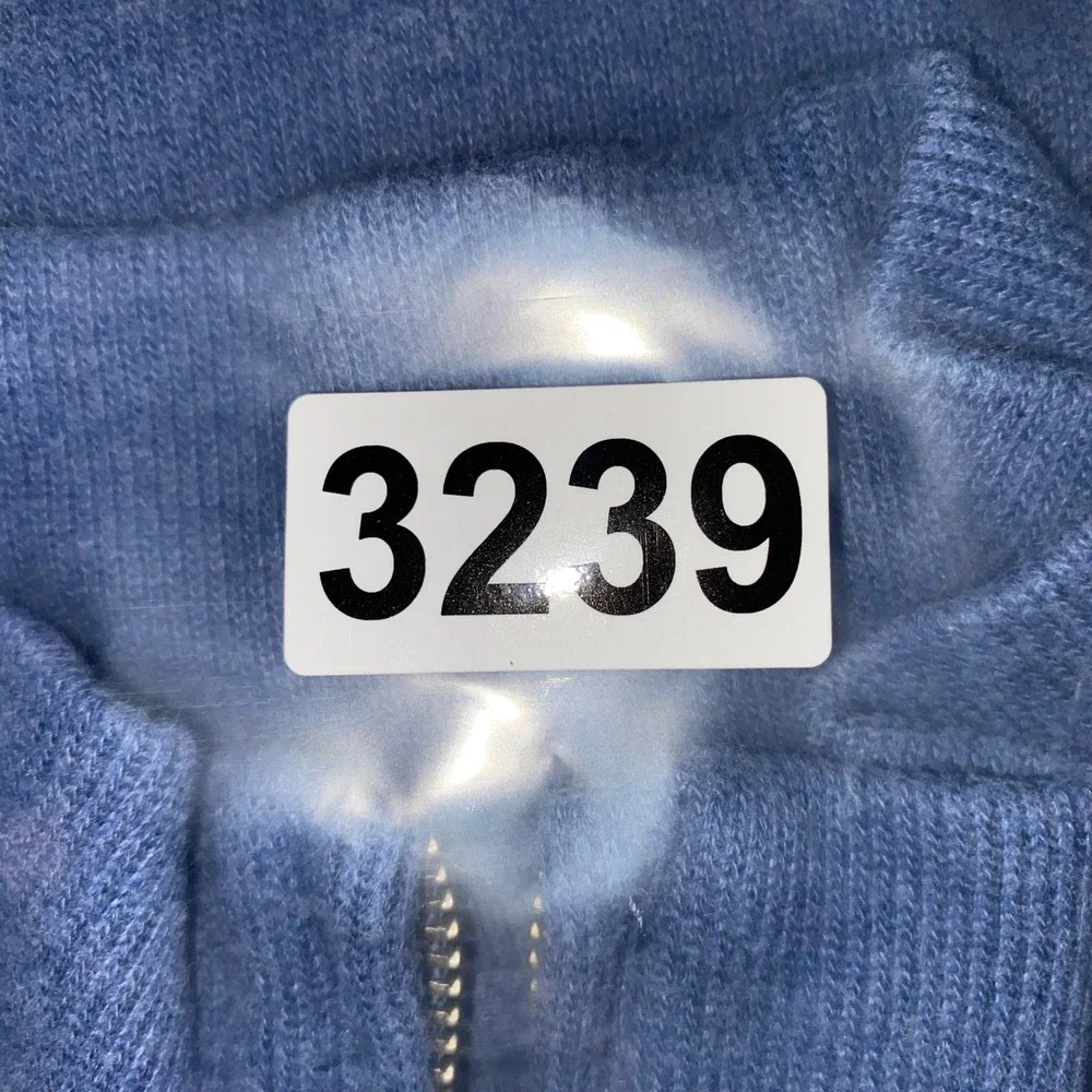 Polo Ralph Lauren Quarter Zip Sweater Mens Large Blue Cotton Pullover Pony Logo